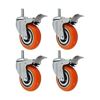Set of 4 - 4" Non-Marking Orange Polyurethane CC Apex