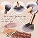 BeautyKate 8pcs Makeup Brushes Set Cosmetic Blusher Eye Shadow Brush Set Kit (Black Rose Gold)