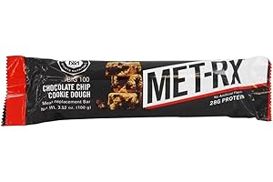 MET-Rx Big 100 Meal Replacement Bar, Chocolate Chip Cookie Dough, 3.52 Ounce, 9 Count
