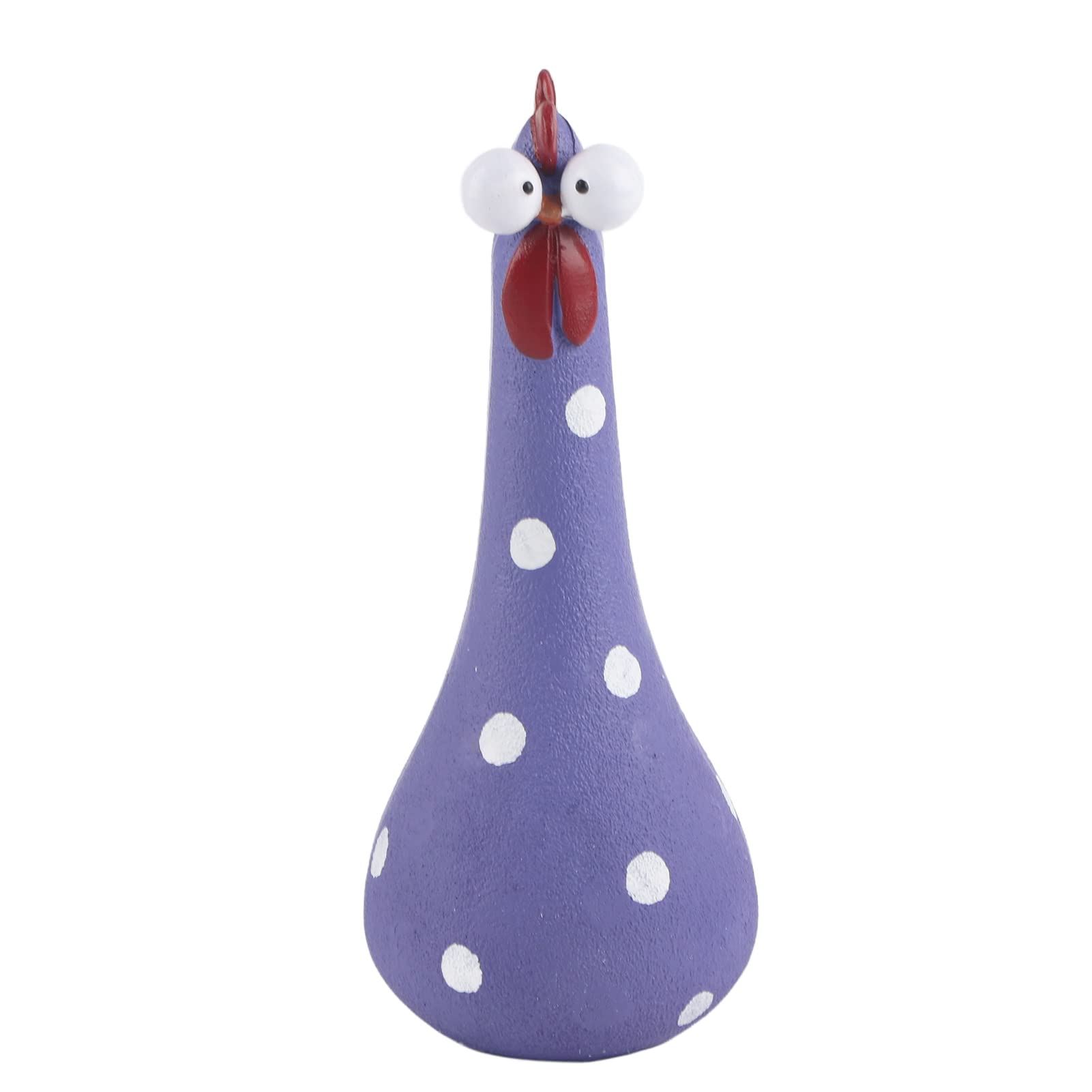 Chicken Garden Decoration, Big Eye Long Neck Chicken Statue, Silly Chicken Decor, Resin Rooster Statues Ornaments Decorative, Hand Crafted Resin Animal Garden Statues for Garden Yard Art(Purple)