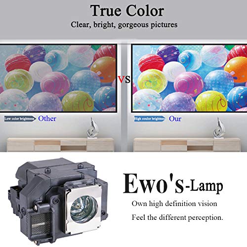 EWO'S ELP54 Replacement Projector Lamp Bulb for Epson ELPLP54/ELPLP58 Powerlite Home Cinema 705HD S7 S9 X9 S8 X7 EX31 EX51 EX71 EX5200 EX7200 EX3200 S10 H310A H311A H331A H368A H369A H376A Projectors