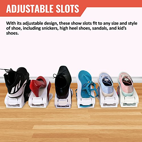 Homeries Shoe Slots Space Saver, Shoe Slotz Organizer, Adjustable Shoe Slots Rack (6) Piece - Thumbnail 2
