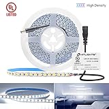 [Upgraded]HitLights Cool White LED Strip Lights, UL-Listed Premium High Density 16.4ft, 600LED, 5000K, 48W, CRI 91.5, 12V DC LED Tape Lights for Kitchen, Under Cabinet Decoration