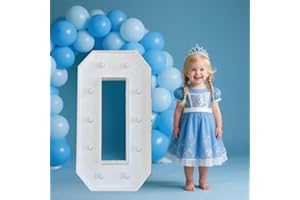 PRELIFE MEMORY 3FT/36 Inch Light Up Marquee Letter A-Z, White Frame KT Board Plug-in KT Board with Bracket White LED Party Decorative Light Decoration for Birthday Party Anniversary (O)