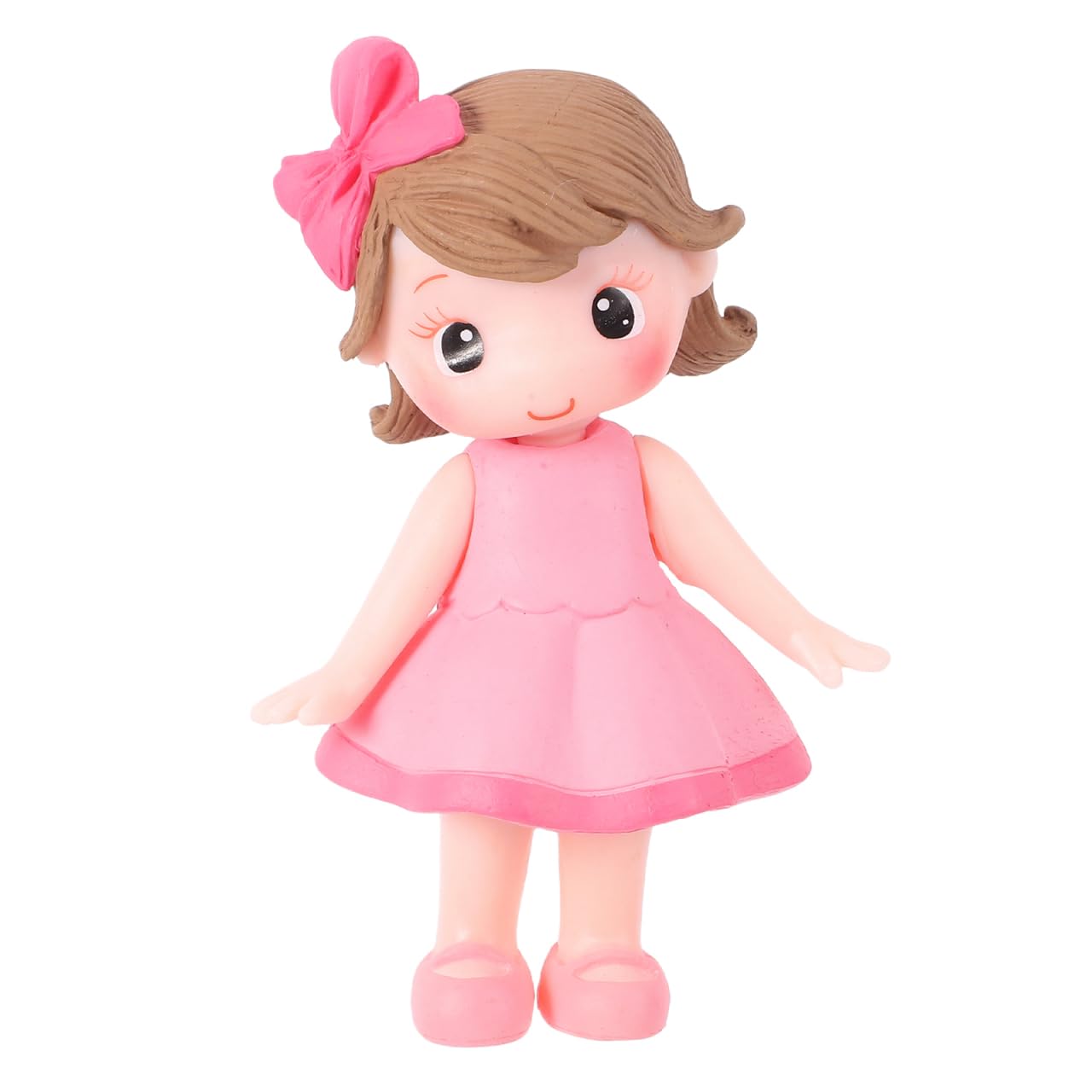 NUOBESTY Pink Princess Cake Toppers - Cute Little Girl Figurine for Birthday Cake Decoration, Party Supplies, Baby Shower, Engagements, and Festive Events