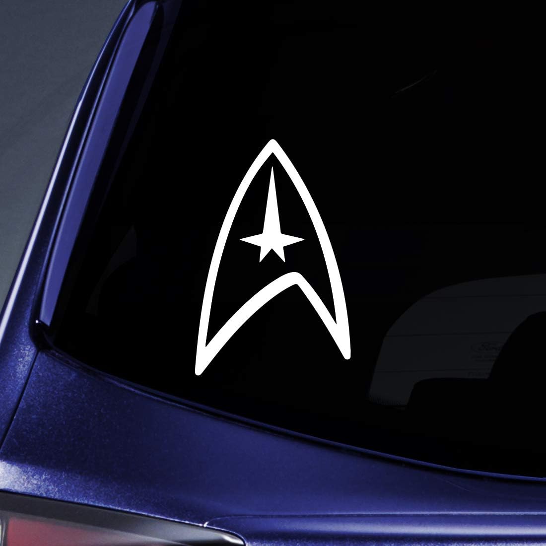 Star Federation Logo Sticker Decal Notebook Car Laptop 3" x 5 (White)