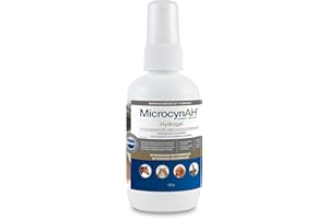 Wound Wash and Skin Health Hydrogel Spray for Pets, Dogs, Cats, Perfect for Dog First Aid Kit by MicrocynAH, 120 g