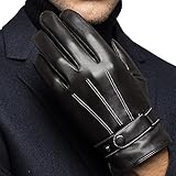 Harrms Best Luxury Touchscreen Italian Nappa Leather Gloves for men's Texting Driving Cashmere Lining (XL-9.4