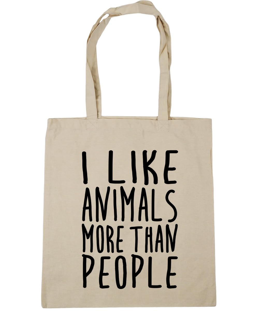 Hippowarehouse I like animals more than people Tote Shopping Gym Beach Bag 42cm x38cm, 10 litres