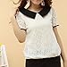 ETOSELL Lady Peter Pan Collar Chiffon T-Shirt Korean Chic Women Lace Blouse S...