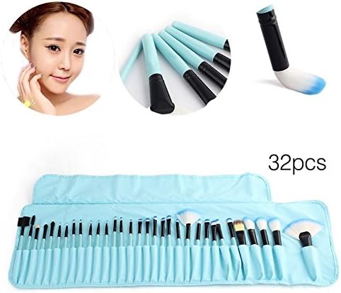 Cosmetic Brushes Blue 32pcs Professional Soft Makeup Brush Set Kit + Bag Tool