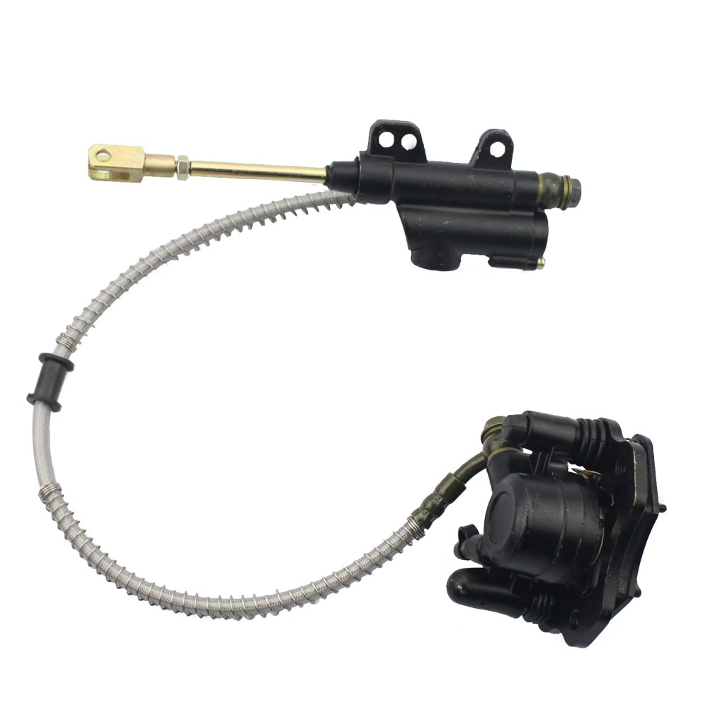 Rear Foot Brake Master Cylinder Caliper Assembly with Brake Disc for 50cc 70cc 90cc 110cc 125cc