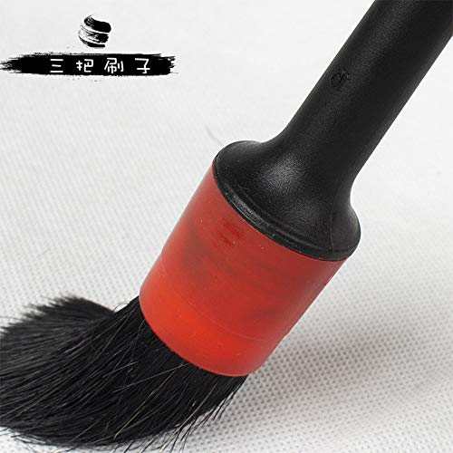 ONEST 9 Pieces Auto Detailing Brush Set - Free Microfiber Car Wash Mitt - Plastic Handle - for Cleaning Engine, Wheel, Interior, Air Vent, Car, Motorcycle
