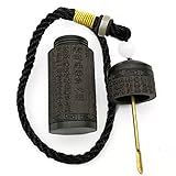 HOLANTON EDC Ebony Blackwood Snuff Bottle Portable with Metal Spoon Snorting Snorter Bullet Fragrance Toothpicks Container Buddha Sutra