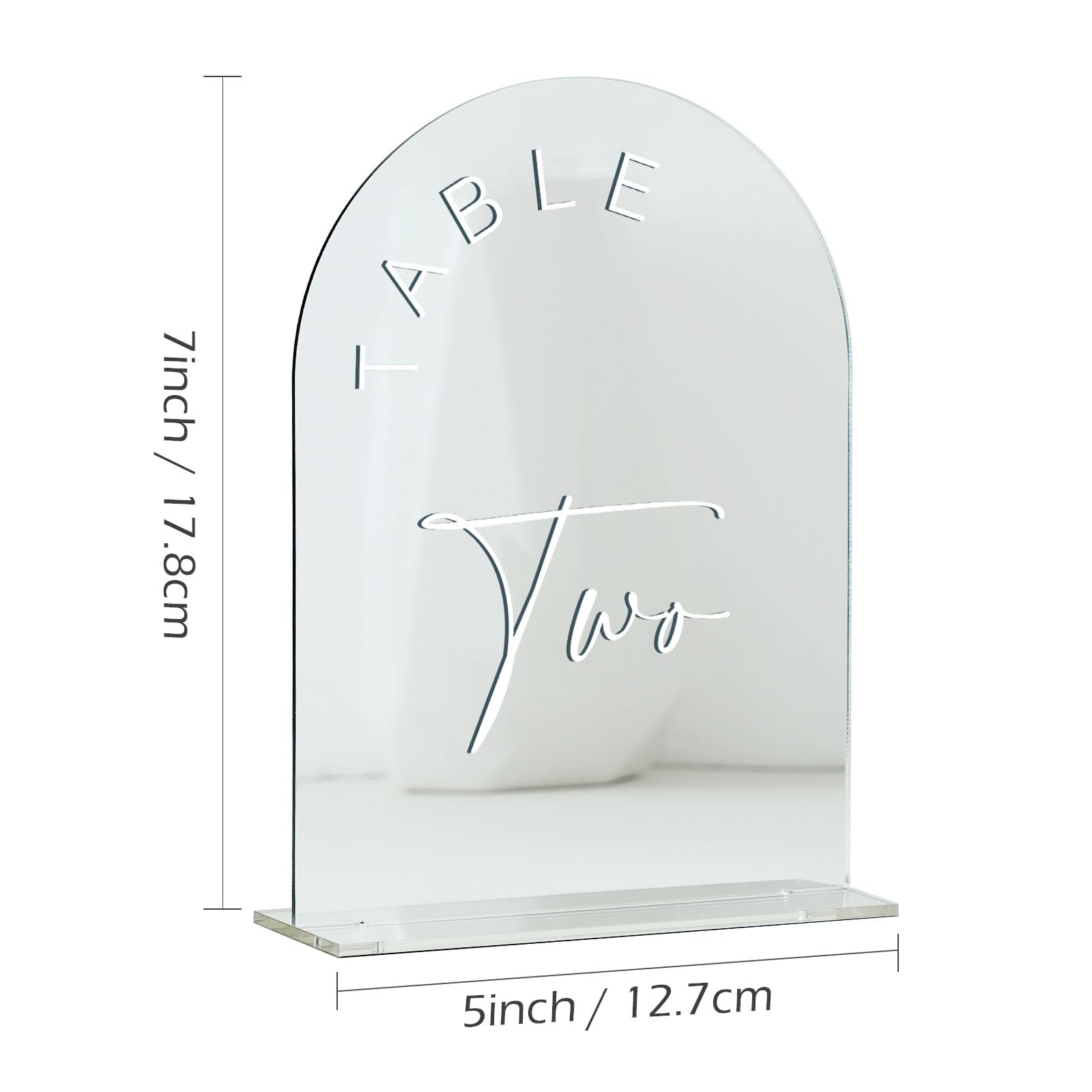 Condition photo showing New/Like New for jinmury sliver arch wedding table numbers 1-20 with stands, 5x7 inch acrylic arch sign with white le