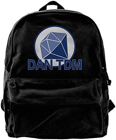 Dan TDM Canvas Backpack School Rucksack Travel Backpack Laptop Backpack Black