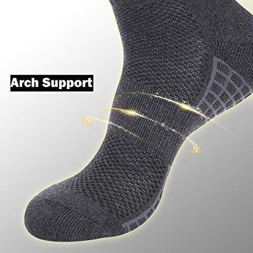 LITERRA Mens Athletic Socks Low Cut Sports Running Cushioned Ankle Socks(6 Pack)