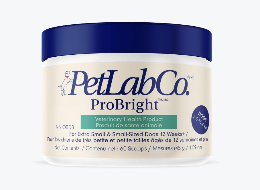 PetLab Co. ProBright Dental Powder - Dog Breath Freshener - Teeth Cleaning Made Easy – Targets Tartar & Bad Breath - Formulated for Small and Extra-Small Dogs