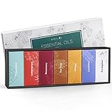 Aromatherapy Top 7 Essential Oils 100% Pure & Therapeutic-Grade, Essential Oil Set - Basic Sampler Gift Set & Kit (Rosemary, Lavender, Peppermint, Eucalyptus, Lemongrass, Orange, Tea Tree)