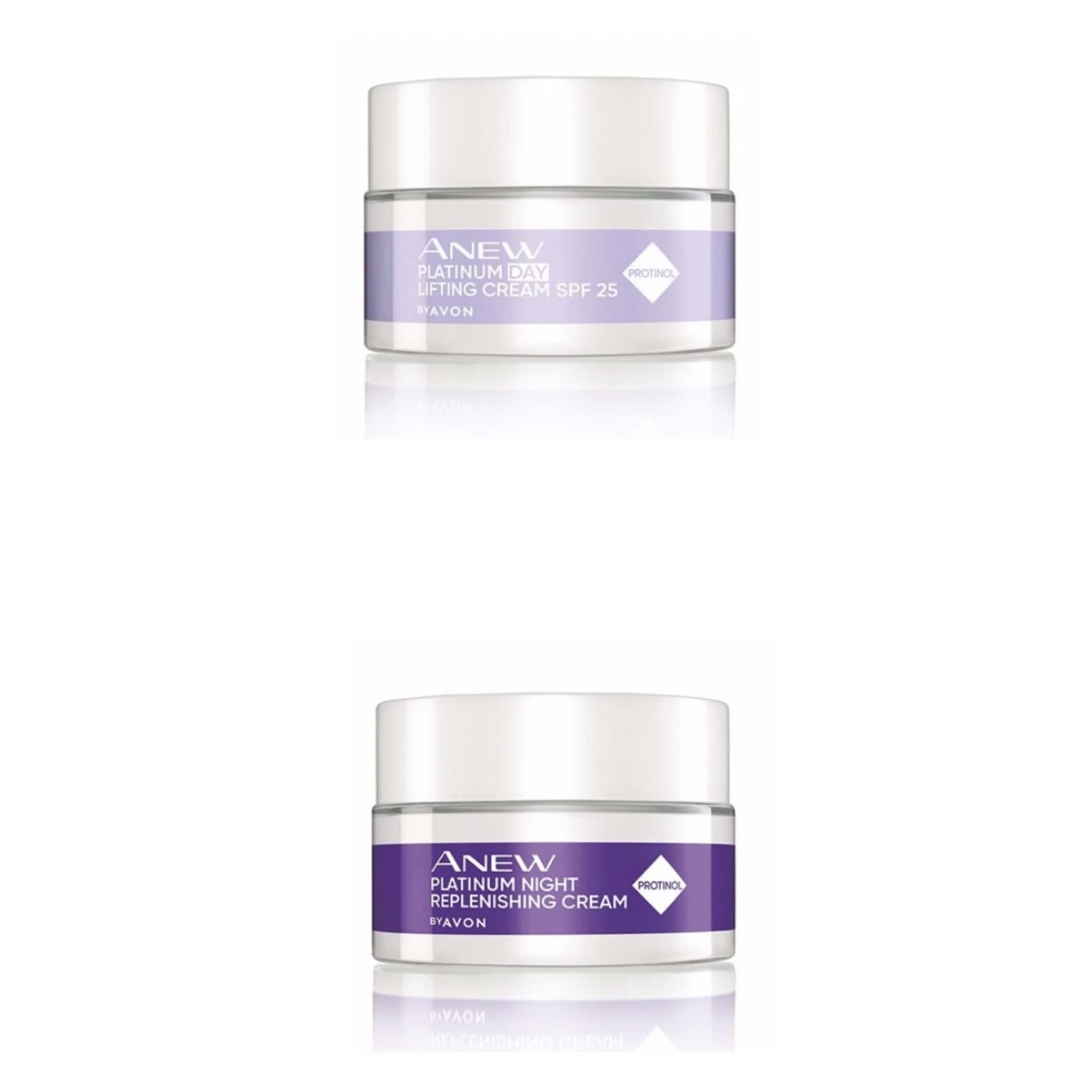 Avon Platinum Day and Night Cream Trial/Travel Size 15ml - Anti Aging Skincare with Advanced Formulation for a Youthful and Radiant Complexion