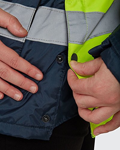 Utility Pro UHV664 Polyester High-Vis Ladies Jacket with Storm Cuffs with Dupont Teflon fabric protector,  Lime/Navy,  Large - Thumbnail 2
