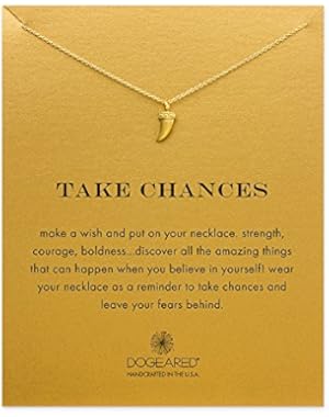 Take Chances Horn Necklace, Gold Dipped