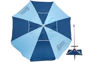 Tommy Bahama 7 ft Fiberglass Beach Umbrella for Sand with Integrated Anchor