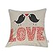 EFLY Pillow Case Love Valentine's Day Wedding Gift Soft Cotton Blend Linen Throw Pillow Case Decor Cushion Covers Square 18x18 Inch 45x45cm