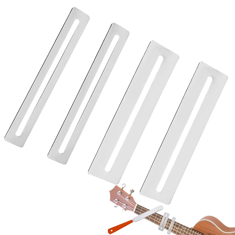 4 PCS Guitar Fingerboard Guard Durable Stainless Steel Guitar Fingerboard Silver Fretboard Protector Tool for Acoustic Guitar Electric Guitar Luthier