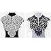 USJee 1 Set (Front and Back) Black Embroidered Lace Patches for Wedding Dress Applique Collar Decor