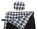 AIRCEE Double 2 Person Queen Size Flannel Liner Double Sleeping Bag With Pillows 15 Degrees (Black)