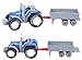 Cltoyvers 4 Pcs Metal Farm Tractor Trailer Toys Vehicle Play Set - Disc Plow, Water Tank, Wagon, Dump Trailer, Diecast Little Cars Set for 3, 4, 5 Years Old Toddlers Boys Christmas Xmas Birthday Gift