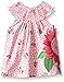 Mud Pie Baby Girls' Sleeveless Smocked Neckline Sun Dress, Pink Sunflower, 12-18 Months