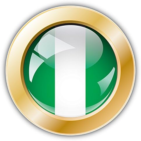 Nigeri Flag Glossy Label Art Decor Bumper Sticker 5'' x 5''
