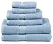 Premium Bamboo Cotton 6 Piece Towel Set (2 Bath Towels, 2 Hand Towels and 2 Washcloths) - Natural, Ultra Absorbent and Eco-Friendly (Aqua)