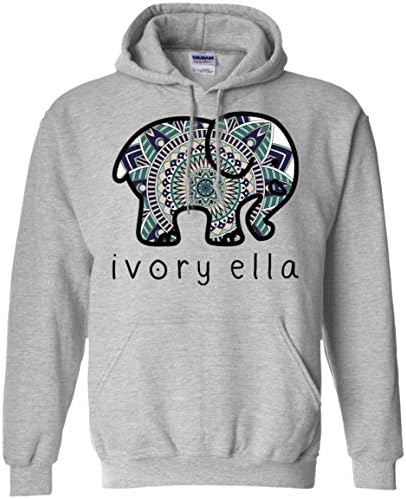 Retro Abstract Save Elephant Ivory Ella Pullover Hoodie 8 oz.