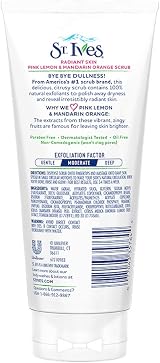 St. Ives Radiant Skin Face Scrub Dull Skin Pink Lemon Mandarine 6 oz view 3