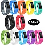 TECKMICO Garmin Vivofit Bands,12PCS Colorful Replacement Bands for Garmin Vivofit,NO Tracker,Not for Garmin Vivofit 2/3/JR/HR