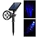 AMIR 2 in 1 Solar Spotlights, Upgraded Solar Garden Lights Outdoor, Waterproof 4 LED Landscape Lighting, Adjustable Solar Wall Lights with Auto On/ Off for Yard Driveway Pathway Pool Tree Patio (Blue)