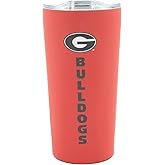 Decorvo Officially Licensed Collegiate Stainless Steel Tumbler - Double Walled Insulated Travel Tumbler with Slide Lid - 18 oz (Georgia - Red)