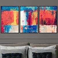 3 Piece Framed Canvas Wall Art Abstract Colorful Pictures Canvas Prints Home Artwork Decoration for Living Room,Bedroom - 16