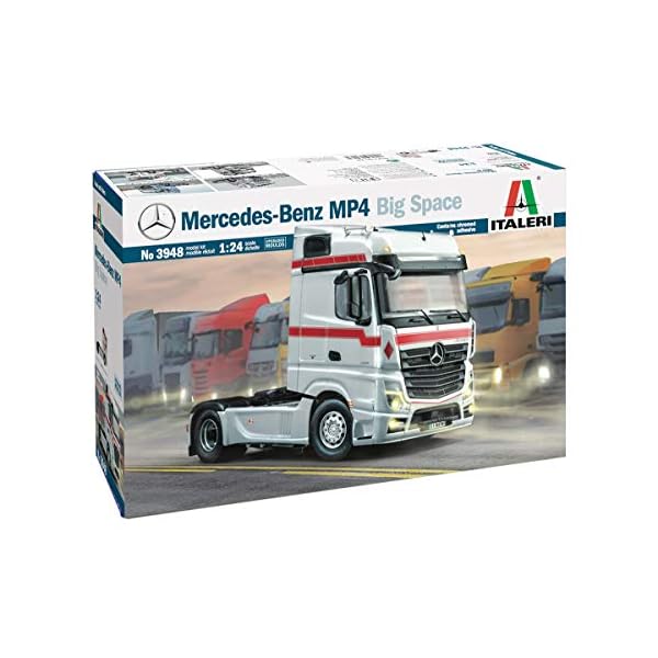 Italeri 1:24 Mercedes-Benz MP4 Big Space, originalgetreue Nachbildung, Modellbau, Basteln, Hobby, Kleben, Plastikbausatz, Zusammenbauen