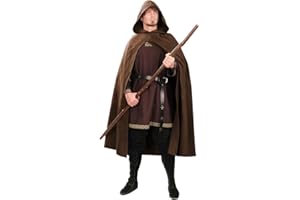 JPXH Renaissance Hooded Cape Witch Cloak with Hood Medieval Halloween Costume