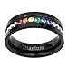 FlameReflection 6mm Black Titanium Gay Lesbian Engagement Ring Wedding Band Rainbow CZ Eternity Band Size 5-13 SPJ