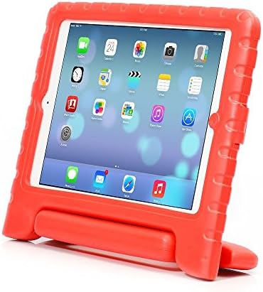 iPad Air 2 Case, Husidy Apple iPad Air 2 Case for Kids [Shockproof] Light Weight Super Protection Convertable Cover Handle Stand Case for iPad Air 2 (Red)