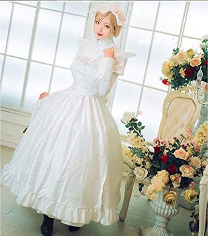 Amazon ウィッグ付 はたらく細胞 マクロファージ メイド服 コスチューム ワンピース ドレス コスプレ コスチューム アニメ 衣装 マクロファージさん 男 S コスプレ 仮装 通販