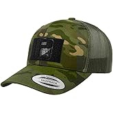 Pull Patch Multicam Camo Curved Bill Snapback Trucker Hat | Tactical Cap | 2x3 in Loop Surface to Attach Morale Patches