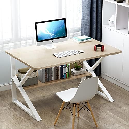 Computer Desk, Home Office Desk, Study Writing Table with Storage Shelf