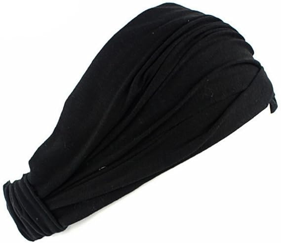 Amazon Co Jp Toyobuy ヘアバンド ヘッドバンド レディース メンズ ターバン 無地 シンプル スポーツ ジョギング ヨガ 汗止め ブラック 服 ファッション小物