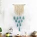 WINOMO Macrame Wall Hanging Tapestry Woven Bohemian Tapestry Geometric Wall Art Decor 90 x 45cm (Beige and Blue)